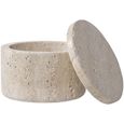 Storage Jar - Round - Travertine - Natural