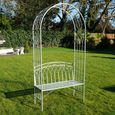 Garden Bench - Pistachio Green Metal - Arch Style