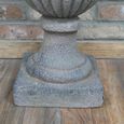Garden Urn - Pedestal - Plant - Grey - Metal