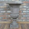 Garden Urn - Pedestal - Plant - Grey - Metal