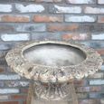 Garden Urn - Pedestal - Plant - Grey - Metal