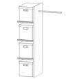 Orange Plus Wardrobe Interior Division - 90cm Width - Clothes Rail & 4 Fabric Boxes