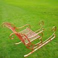Red and Gold Metal Giant Christmas Sleigh
