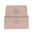 Jewellery Box - Rose Pink Faux Leather - Set of 2
