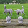 Rustic Grey Pair of Stags - Resin