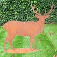 Rustic Metal Outdoor Stag - Set of 2