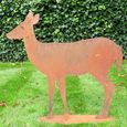 Rusty Metal Deer Garden Statue - Set of 2