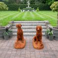 Gun Dogs Statue - Rusty - Set of 2 - Metal