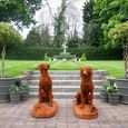 Gun Dogs Statue - Rusty - Set of 2 - Metal