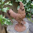 Rusty Garden Statue - Small Cockerel
