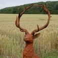 Rusty Stag Statue - Outdoor - Set of 2 - Metal