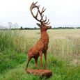 Rusty Stag Statue - Outdoor - Set of 2 - Metal