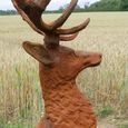 Rusty Stag Statue - Outdoor - Set of 2 - Metal