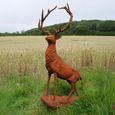 Rusty Stag Statue - Outdoor - Set of 2 - Metal