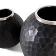 Sloane Vase - Dark Grey - Round - Set of 3 - Metal