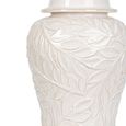 Ginger Jar - White Carved Ceramic