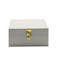 Jewellery Box - White Faux Leather - Set of 2