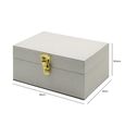 Jewellery Box - White Faux Leather - Set of 2