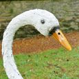 Large Swan Statue - White Metal - Resin