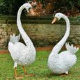 Swan Statue - White Metal - Resin