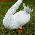 Swan Statue - White Metal - Resin