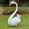 Swan Statue - White Metal - Resin