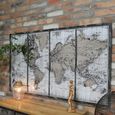 Wide Map Wall Mirror - Metal