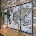 Wide Map Wall Mirror - Metal