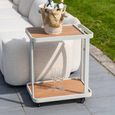 Spritz Outdoor Bar Trolley - Beige - Metal and Wood