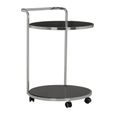 Ackley Drinks Trolley - Black Glass with Chrome - Italian