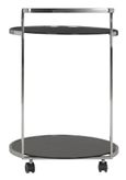Ackley Drinks Trolley - Black Glass with Chrome - Italian
