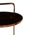 Ackley Bar Trolley - Round - Black Glass - Gold - 2 Tier