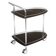 Adam Bar Trolley - Black Glass - 2 Tier