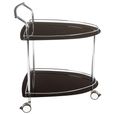 Adam Bar Trolley - Black Glass - 2 Tier