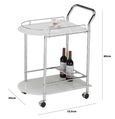 Bavaro Drinks Trolley - White Glass and Chrome