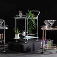 Bavaro Drinks Trolley - White Glass and Chrome