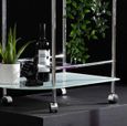 Bavaro Drinks Trolley - White Glass and Chrome