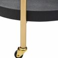 Cardoba Bar Trolley - Round - Black Faux Shagreen