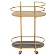 Korba Bar Trolley - Grey Glass with Gold Metal