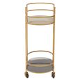 Korba Bar Trolley - Grey Glass with Gold Metal