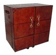 Mysore Handcrafted Leather Cognac Bar Cabinet