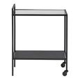 Seaford Serving Trolley - Clear Glass and Black Metal