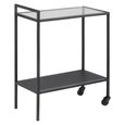 Seaford Serving Trolley - Clear Glass and Black Metal