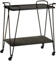 Trento Cart Table - Glass with Black Metal Base