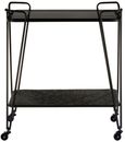 Trento Cart Table - Glass with Black Metal Base