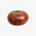 Rugby Antique Brown Leather Pouffe