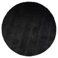 Cloudy Round Rug - High Pile Shaggy - Black - Sizes Available