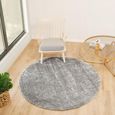 Cloudy Round Rug - High Pile Shaggy - Dark Grey - Sizes Available