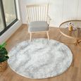 Cloudy Round Rug - High Pile Shaggy - CDG2306 - Grey - Sizes Available
