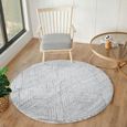Cloudy Round Rug - High Pile Shaggy - CDG2320 - Grey - Sizes Available